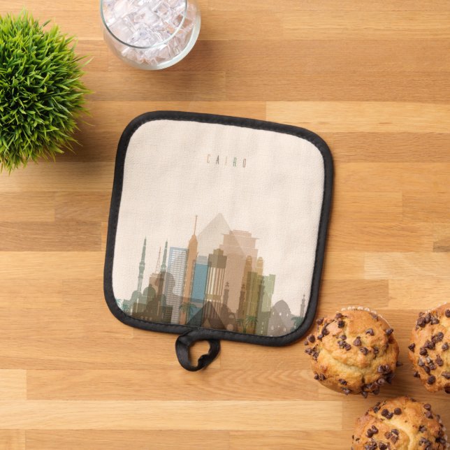 Kairo, Ägypten | City Skyline Topflappen (Oben Unten)