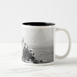 Kairo Ägypten, Kameljockeys Giza-Pyramiden (NR) 2 Zweifarbige Tasse