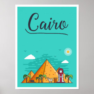 Kairo Ägypten Kunstreise Illustration Poster