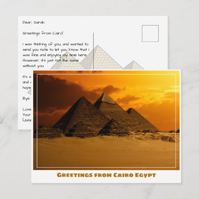 Kairo Ägypten mit Pyramiden Postkarte (Vorne/Hinten)