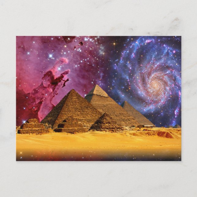 Kairo Ägypten Pyramids Galaxy Postkarte (Vorderseite)