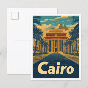Kairo Ägypten Vintage Reiseillustration Postkarte