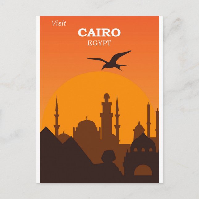 Kairo Ägypten Vintage Skyline-Stadt Postkarte (Vorderseite)