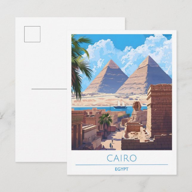 Kairo Ägypten Vintage Travel Postkarte (Vorne/Hinten)