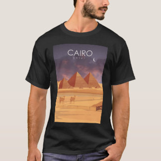 Kairo Ägypten Vintages Minimal Retro Reiseplakat T-Shirt
