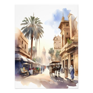 Kairo Aquarell Fotodruck