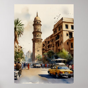 Kairo Aquarell Poster