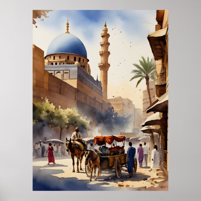 Kairo Aquarell Poster (Vorne)