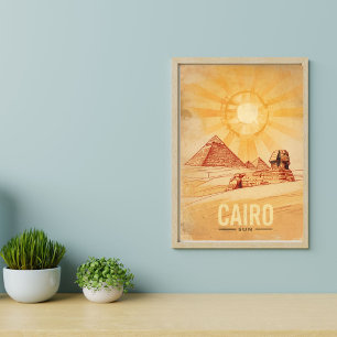 Kairo Reise - Pyramiden Wüsten Vintage Poster