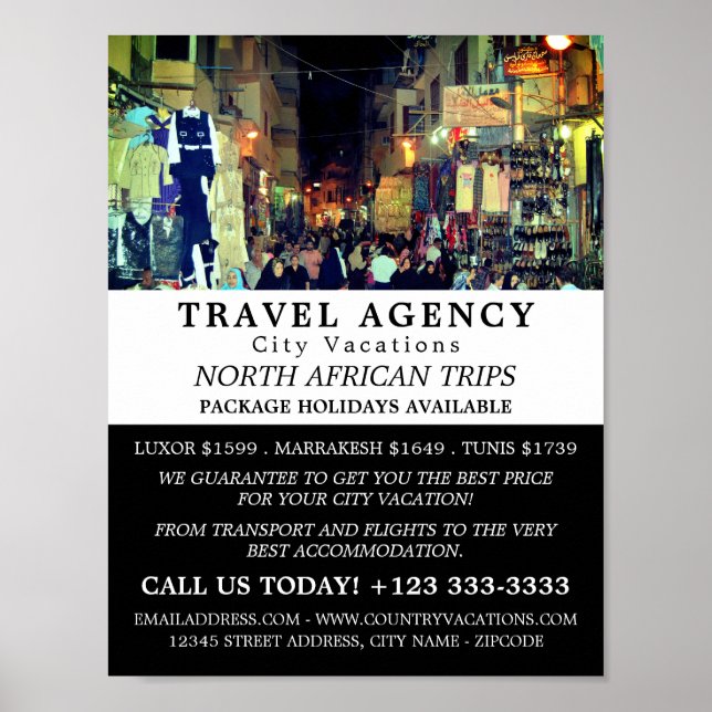Kairoer Markt, Ägypten, Reiseagentur für Werbung Poster (Vorne)