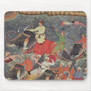 Kaiser Akbar, das den Fluss den Ganges kreuzt Mousepad
