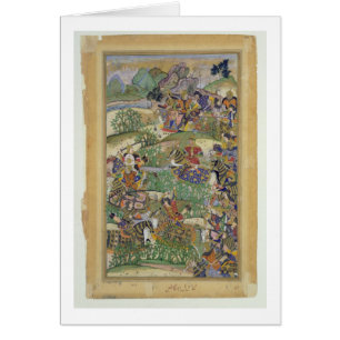 Kaiser Akbar (r.1556-1605) am Kampf von Samal