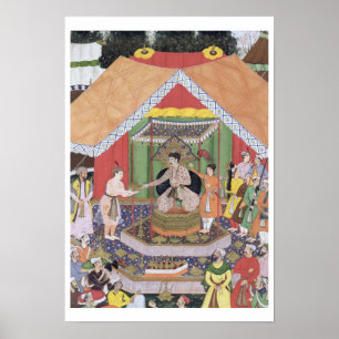 Kaiser Akbar (r.1556-1605) unterhalten durch Poster