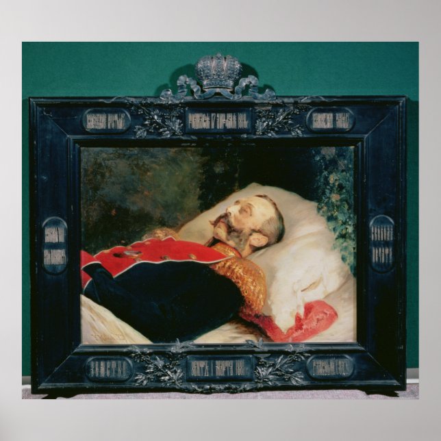 Kaiser Alexander II. auf seinem Totenbett, 1881 Poster (Vorne)