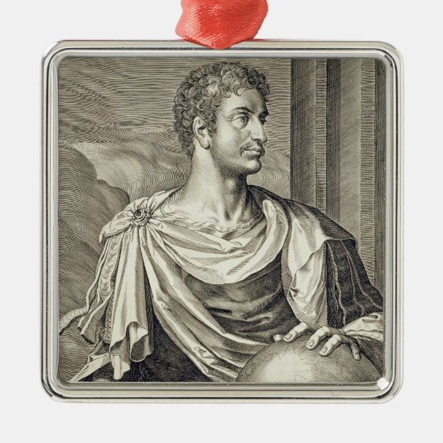 Kaiser D. Octavius Augustus (ANZEIGE 63 BC - 14) Silbernes Ornament (Vorne)
