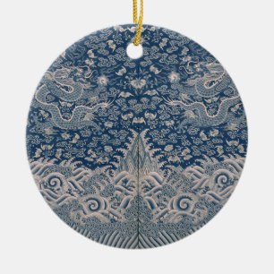 Kaiser-Drachen-Designdetail 19. Jahrhundert China  Keramik Ornament