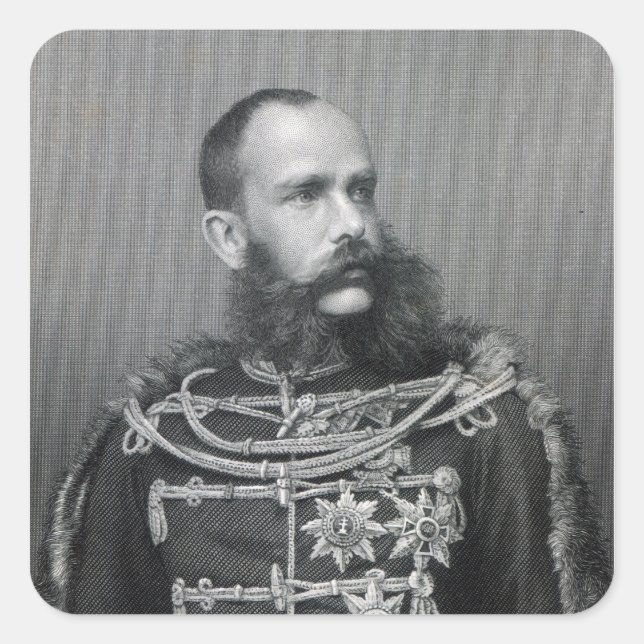 Kaiser Franz Joseph I. von Österreich Quadratischer Aufkleber (Vorderseite)