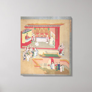Kaiser Hui Tsung, das mit dem Buddhisten übt Leinwanddruck