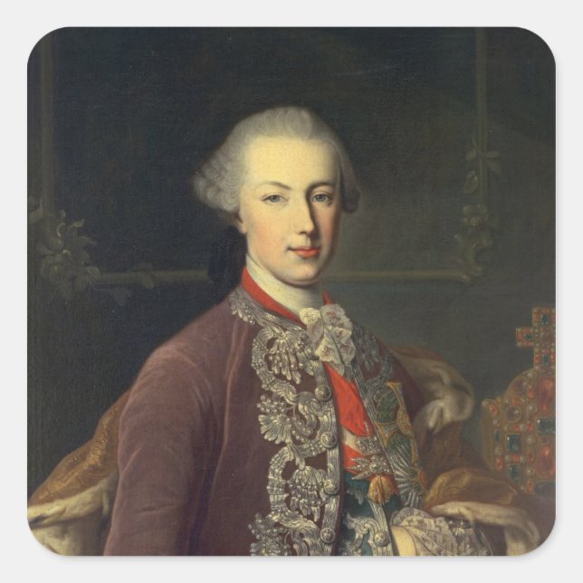Kaiser Joseph II. Quadratischer Aufkleber (Vorderseite)