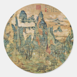 Kaiser Ming Huang auf einem Besuch in Shu von Li C Runder Aufkleber
