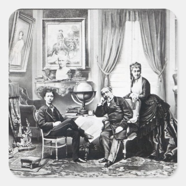 Kaiser Napoleon III Quadratischer Aufkleber (Vorderseite)