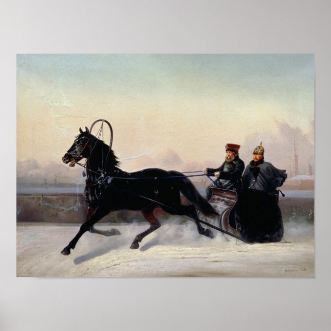 Kaiser Nicholas I. Fahren im Schlitten Poster (Vorne)