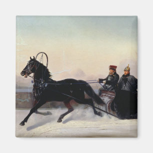 Kaiser Nicholas I fahrend in einen Pferdeschlitten Magnet