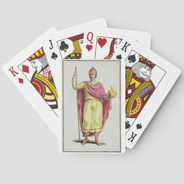 Kaiser Otto III (980-1002), eingraviert durch Pier Spielkarten (Rückseite)