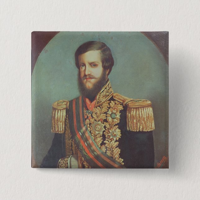 Kaiser Pedros II von Brasilien Button (Vorderseite)