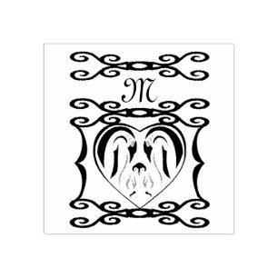 Kaiser Pinguin Elegantes Eisenmonogramm Gummistempel