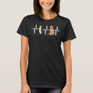 Kaiser Pinguin Golden Retriever Heartbeat Dog T-Shirt