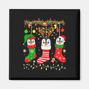 Kaiser Pinguin in Weihnachtssocken Lights Pinguin Magnet