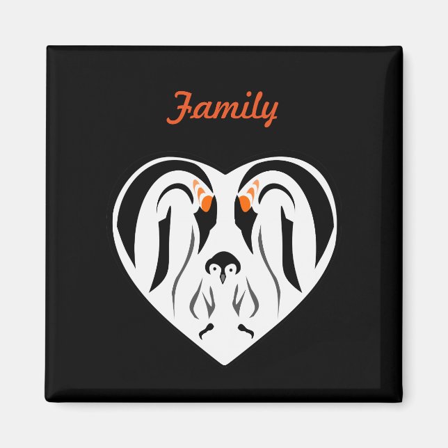 Kaiser Pinguin Liebe Herzstück Magnet (Vorne)