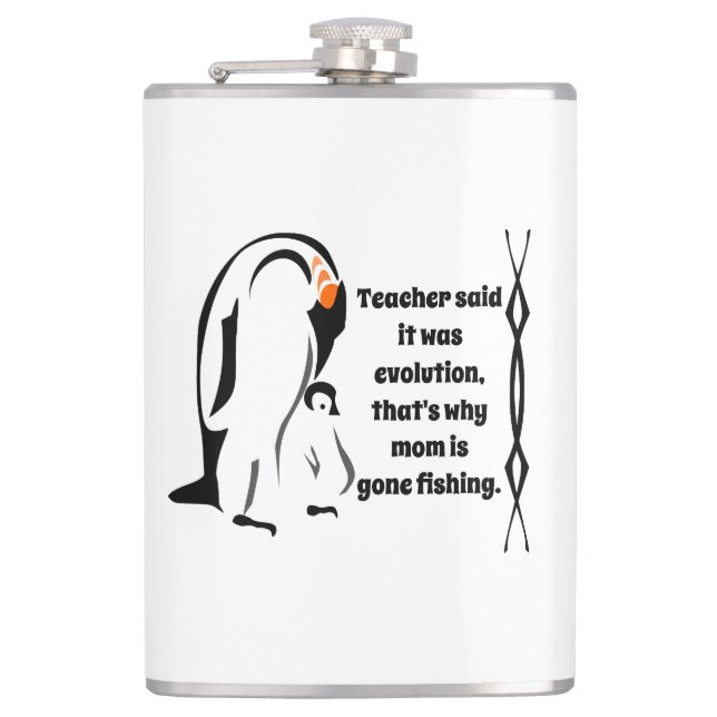 Kaiser Pinguin Vater Stehend mit Sohn Flachmann (Vorderseite)