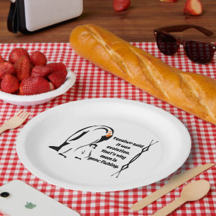 Kaiser Pinguin Vater Stehend mit Sohn Pappteller