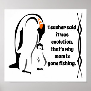 Kaiser Pinguin Vater Stehend mit Sohn Poster