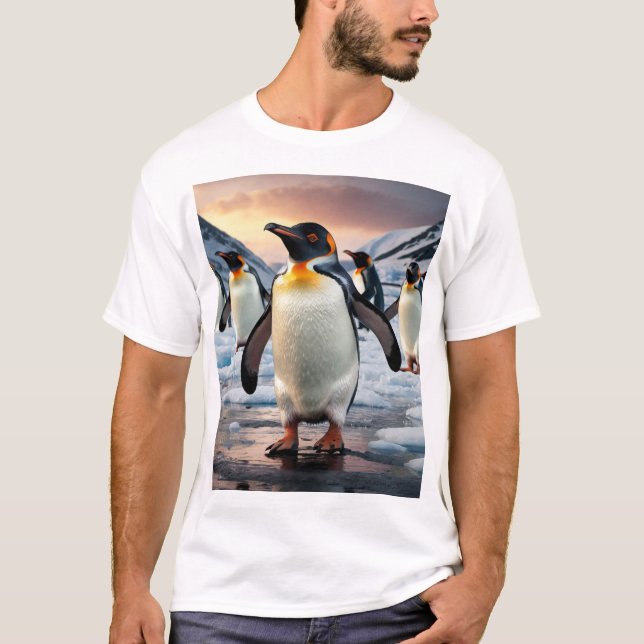 Kaiser Pinguin Vintages Foto T-Shirt (Vorderseite)
