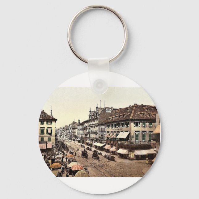 Kaiser Straße, Karlsruhe, Baden, Deutschland klass Schlüsselanhänger (Vorderseite)
