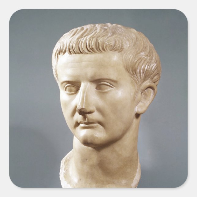 Kaiser Tiberius Quadratischer Aufkleber (Vorderseite)
