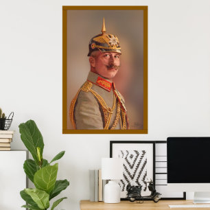 Kaiser Wilhelm II., Kaiser Deutschlands mit Unters Poster