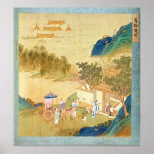 Kaiser Wu Ti begrüßt einen Mann mit Buchstaben Poster