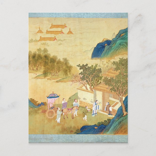 Kaiser Wu Ti begrüßt einen Mann mit Buchstaben Postkarte (Vorderseite)