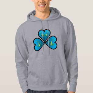 Kaiserfisch Zwillinge - 3 Schwarz umrandete blaue Hoodie