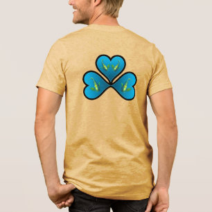 Kaiserfisch Zwillinge - 3 Schwarz umrandete blaue Tri-Blend Shirt