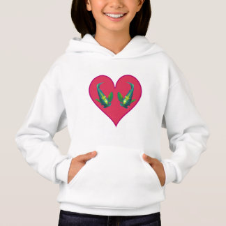 Kaiserfisch-Zwillinge in einem roten Herzen - Illu Hoodie