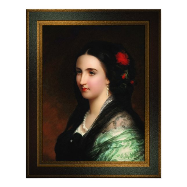 Kaiserin Carlota von Mexiko von Hermann Winterhalt Fotodruck (Vorne)