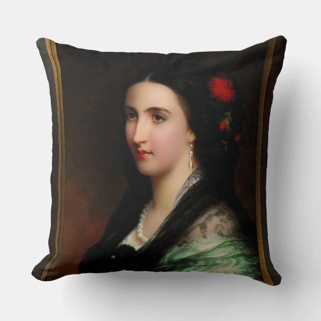 Kaiserin Carlota von Mexiko von Hermann Winterhalt Kissen (Vorderseite)