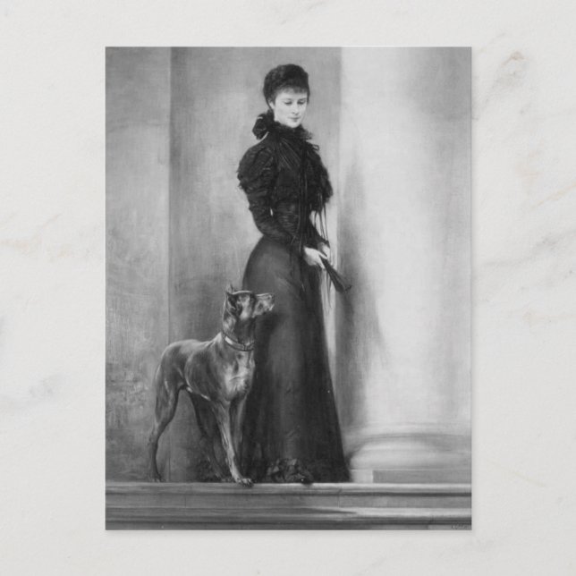 Kaiserin Elisabeth Austria - Sissi, Sisi mit Hund Postkarte (Vorderseite)