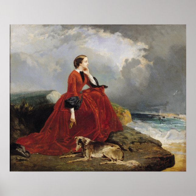 Kaiserin Eugenie in Biarritz, 1858 Poster (Vorne)