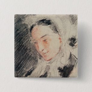 Kaiserin Eugénie (schwarze u. rote Kreide) Button